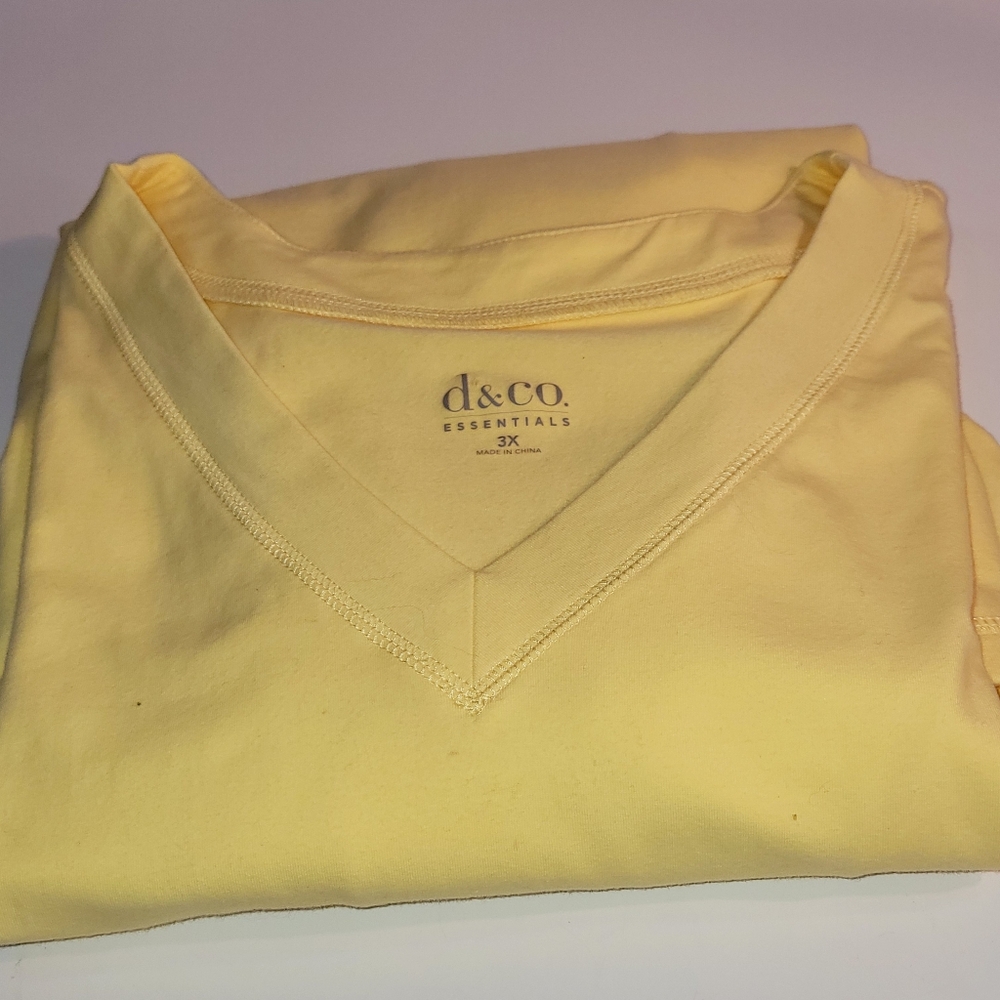 Denim & Company pastel yellow, 3X tunic length top. NWOT - Picture 5 of 5